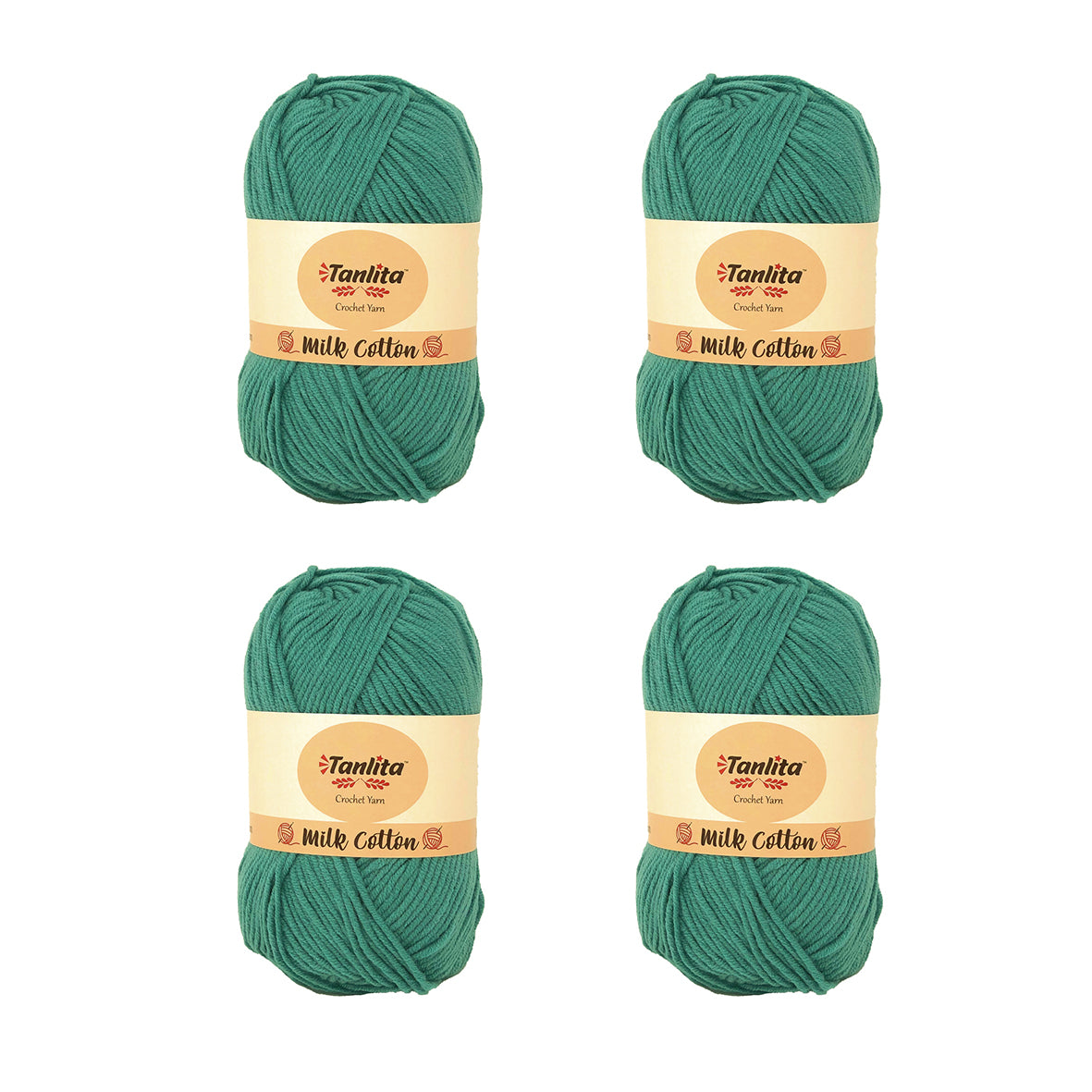 4 Roll Milk Cotton Crochet Yarn 200g, 440 Yards (01 Mustard) – TANLITA