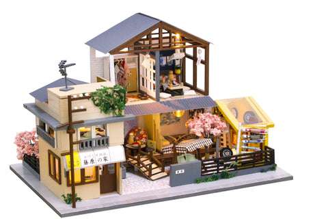 Miniature DIY Wooden Dollhouse Kit with Music Movement and LED and Dust Cover (PC902)