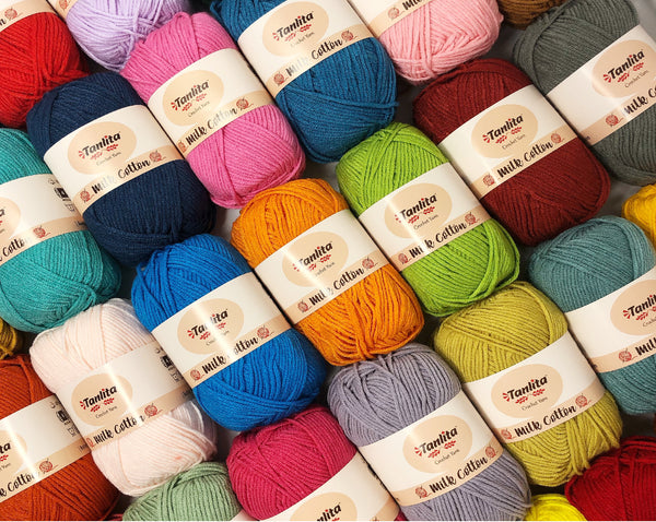 4 Roll Milk Cotton Crochet Yarn 200g, 440 Yards (43 Medium Pink)