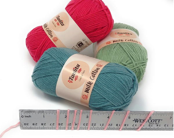 4 Roll Milk Cotton Crochet Yarn 200g, 440 Yards (16 Light Yellow)